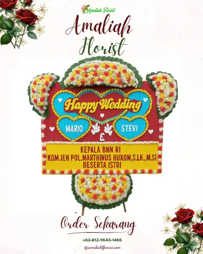 Karangan Papan Bunga Pernikahan di Jalupangmulya